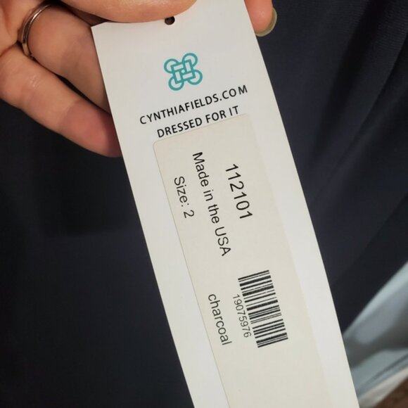 NWT Cynthia Fields New York Double Knit Sheath Dress Sz 2 Charcoal Rare - Picture 9 of 10